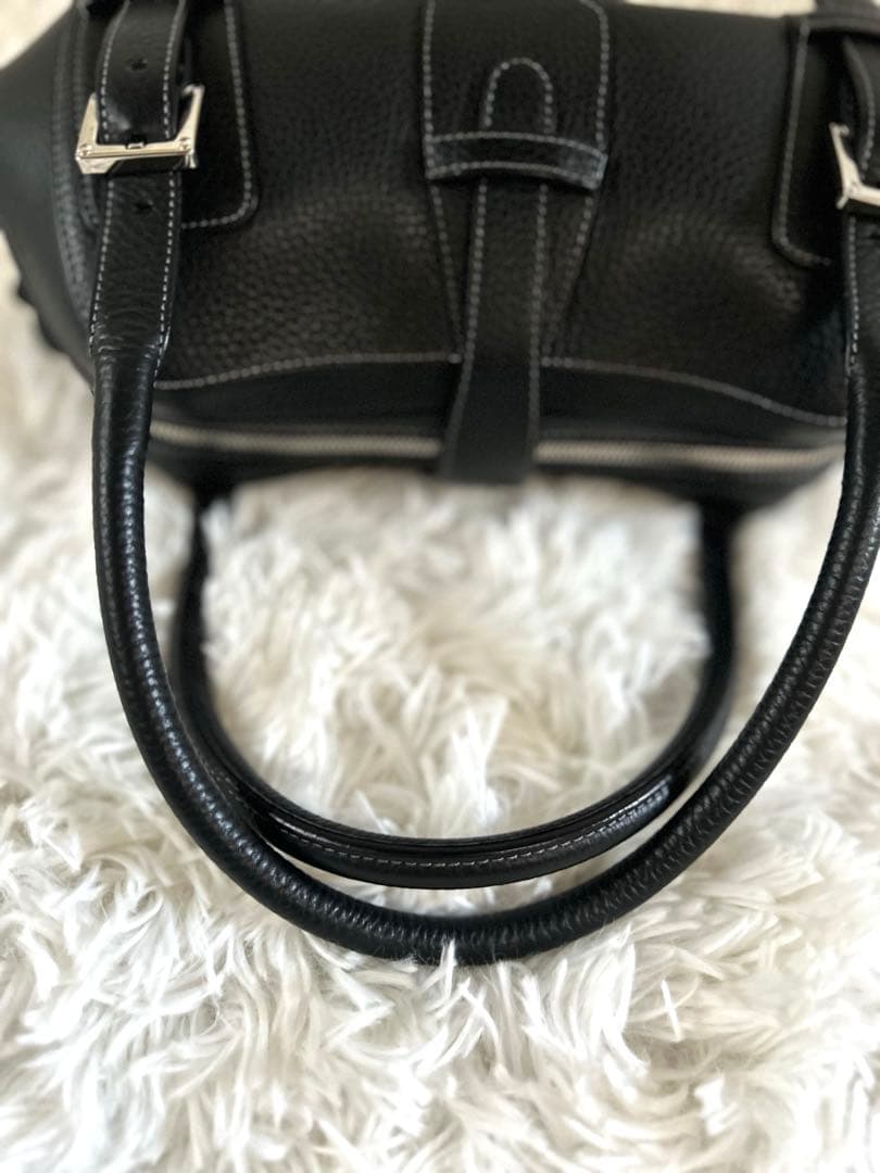 レア＊未使用級✨ロエベ ハンドバッグ センダ シボ革 レザー 肩掛け可 黒