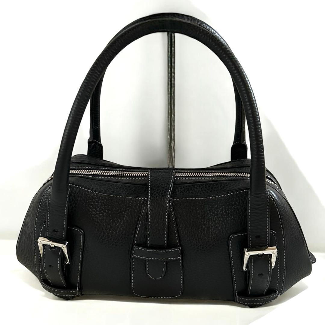 レア＊未使用級✨ロエベ ハンドバッグ センダ シボ革 レザー 肩掛け可 黒