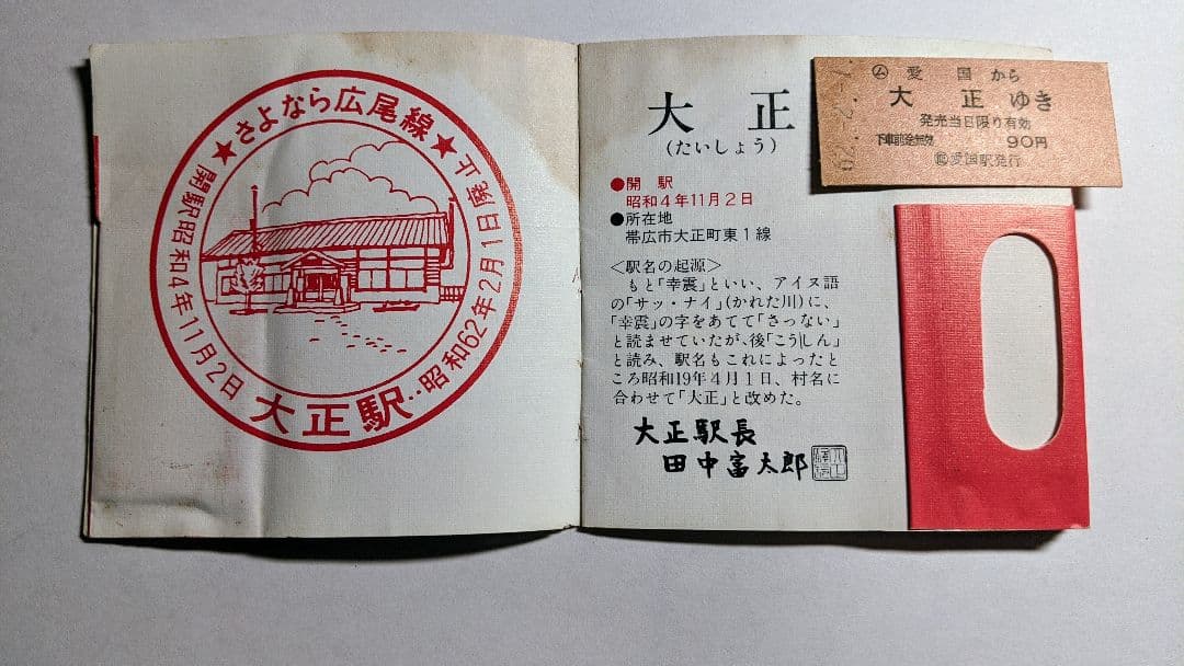 「さよなら国鉄広尾線」乗車券メモリーセット(愛国から幸福ゆき付き)