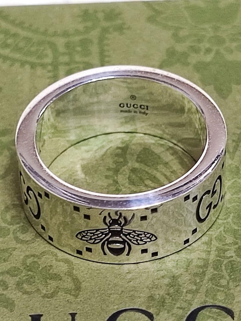 専用　新品 GUCCI グッチ 指輪 シルバー リング GG＆ビー 蜂 21