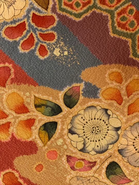 【冬SALE】着物◎振袖 袷 辻が花 十日町染匠 桐屋翠山工房 落款 暈し染