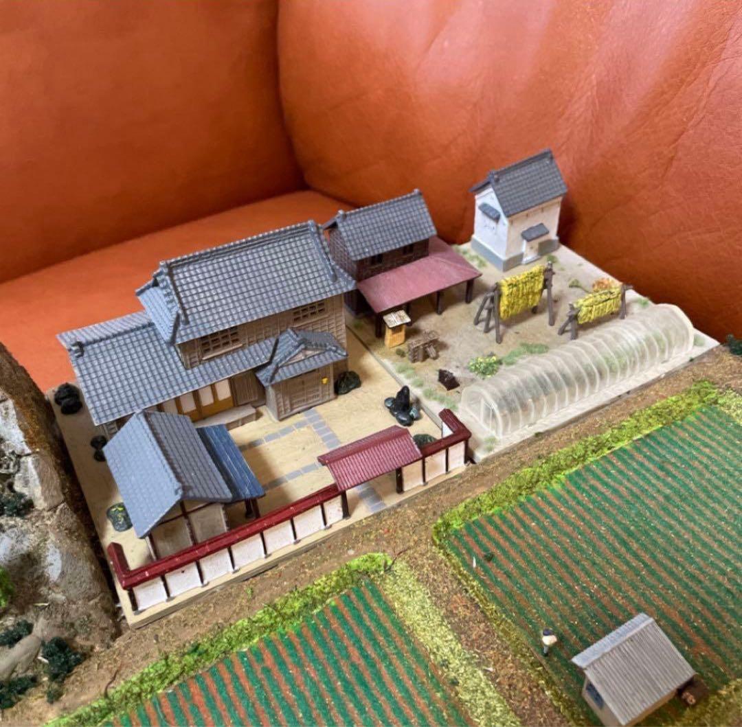 Nゲージ ジオラマ 田舎の風景　44cm×38cm