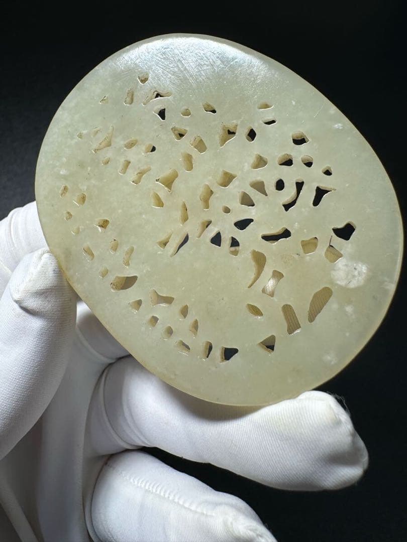 仙鶴の舞 清時代 和田玉 中国伝来 飾り物 細密雕刻 極細工 掛件 賞物