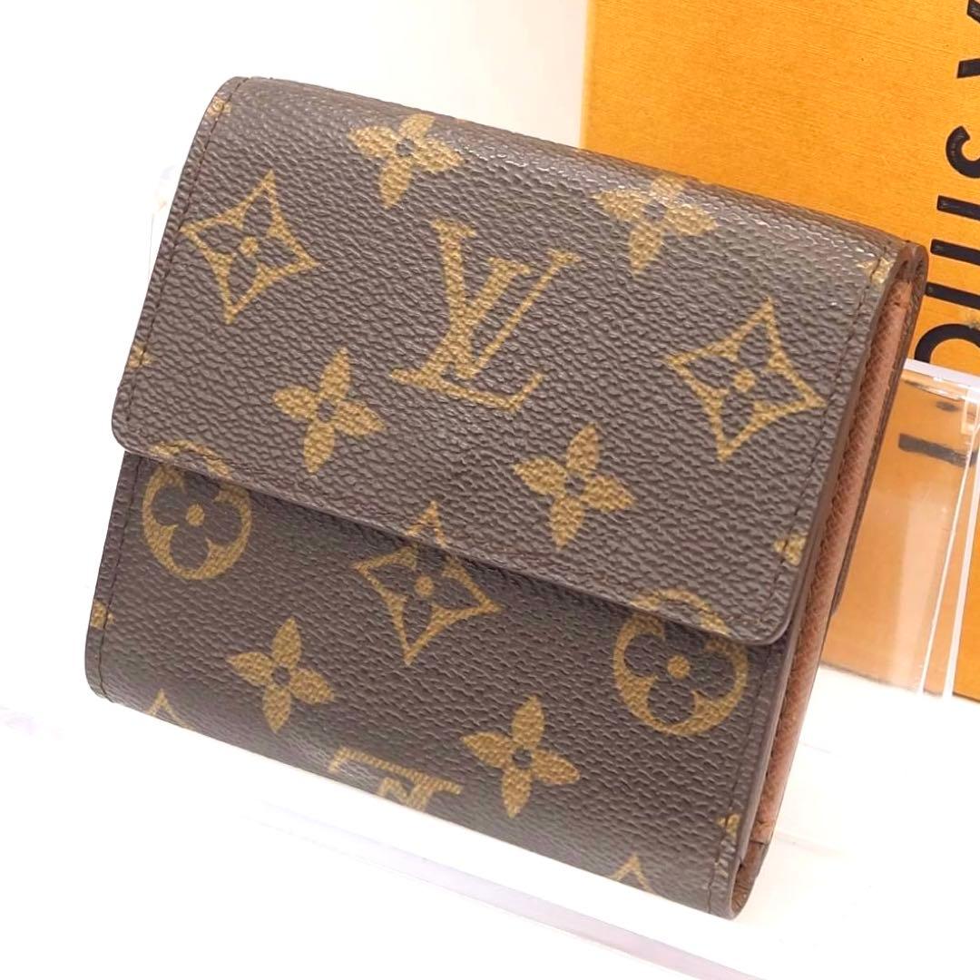 ルイヴィトン ポルトモネビエカルトクレディ モノグラム 三つ折り財布 ブラウン