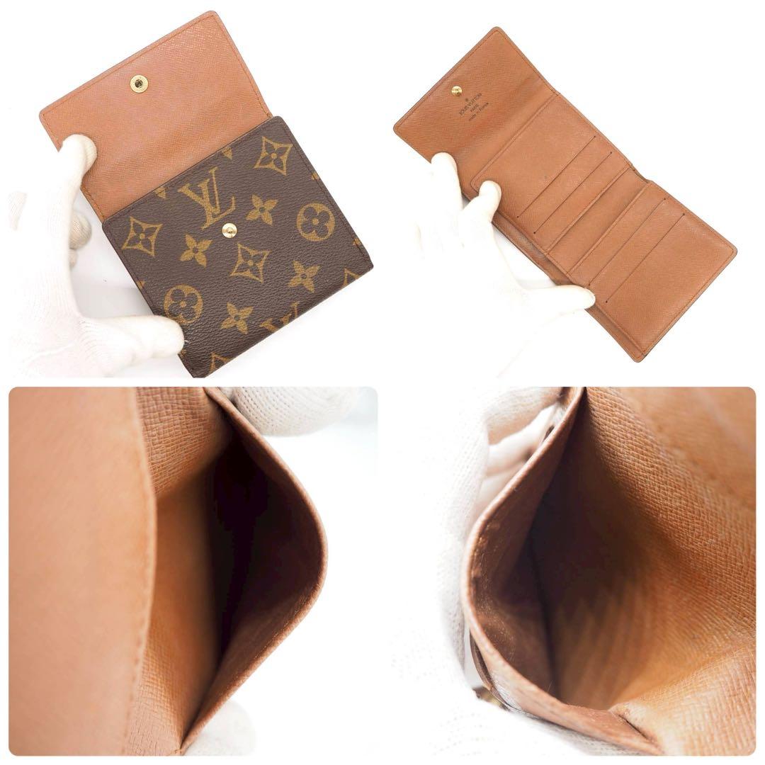 ルイヴィトン ポルトモネビエカルトクレディ モノグラム 三つ折り財布 ブラウン