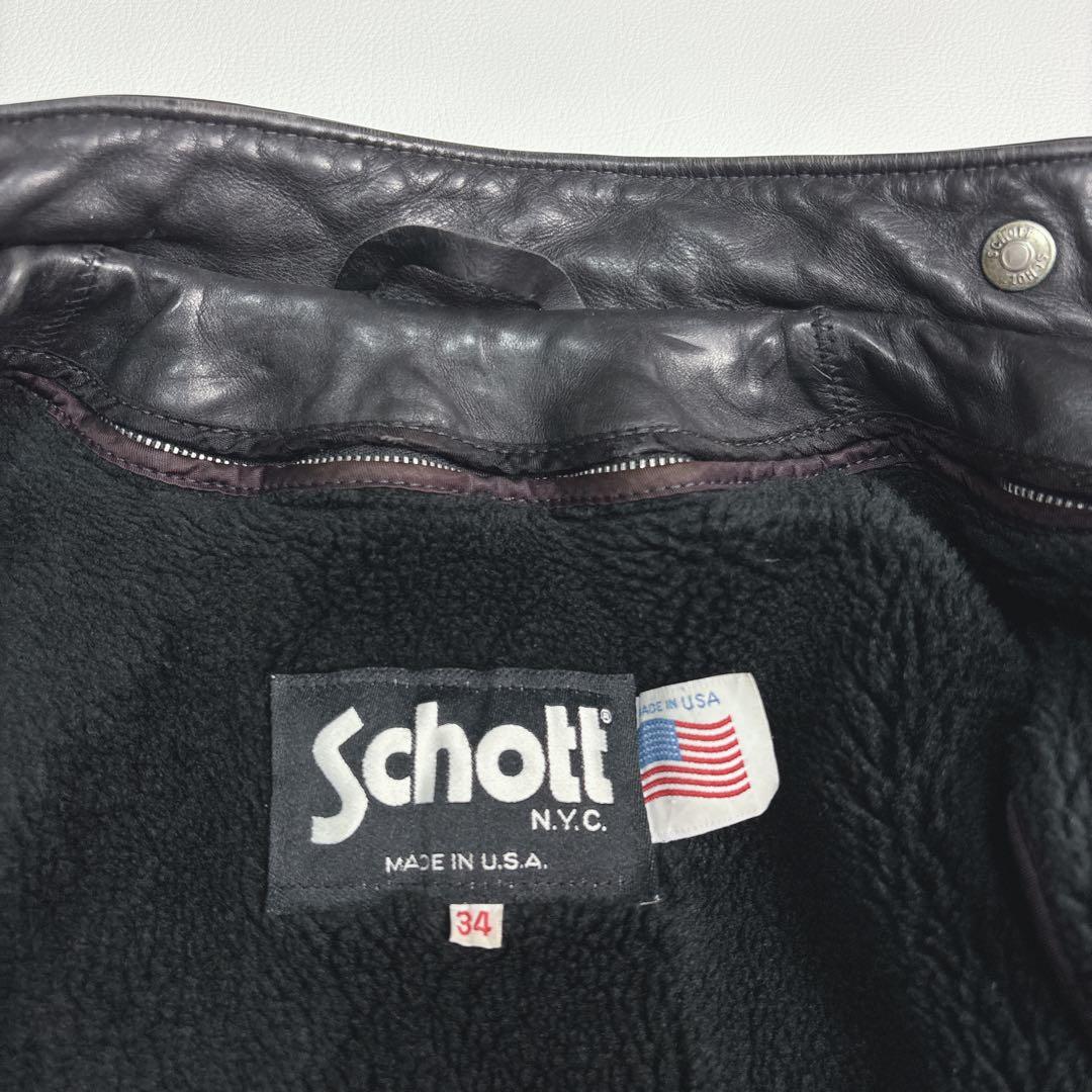 ショット 141 ライナー シングルライダース レザージャケット 34 黒