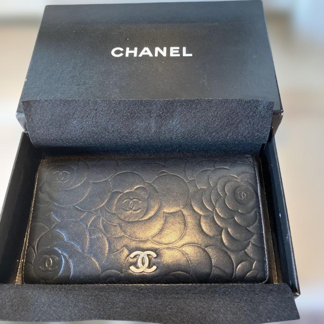 ［正規品］美品　CHANEL カメリア　長財布　　シリアルシール付き