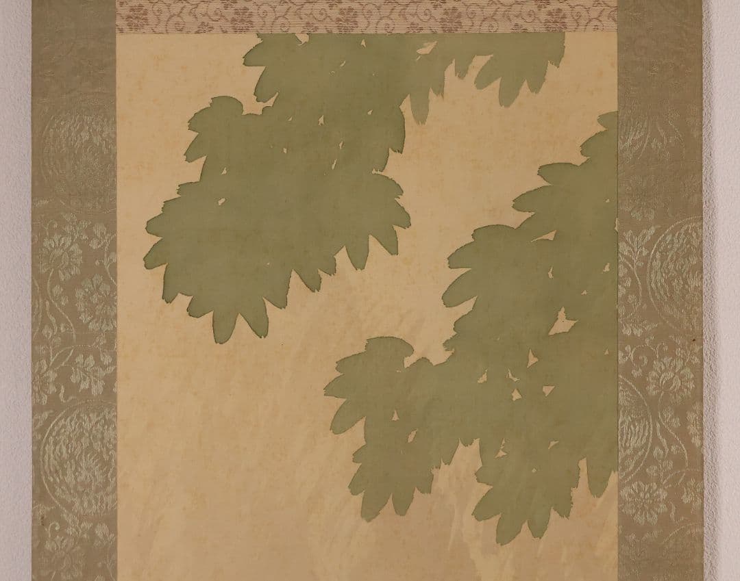 【模写】日本画 南部春邦 鳥 風景図 絹本 掛軸 彩色 明治大正 MB154