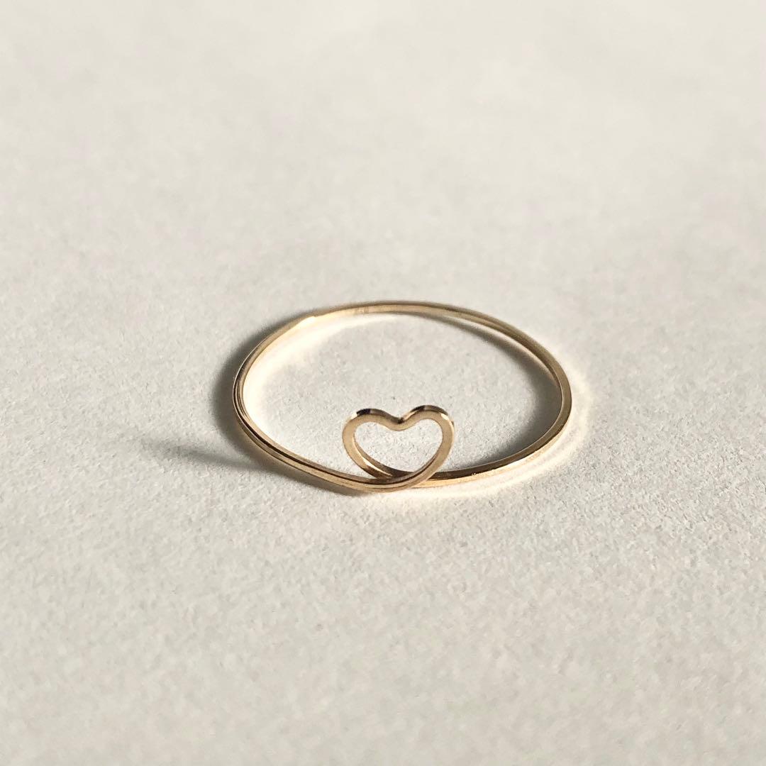 美品 cui-cui キュイキュイ ゴールドハートリング K10YG 13号