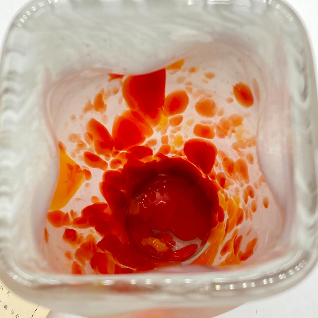 ▼藤田喬平 花瓶　手吹　ガラス　フラワーベース　箱付き