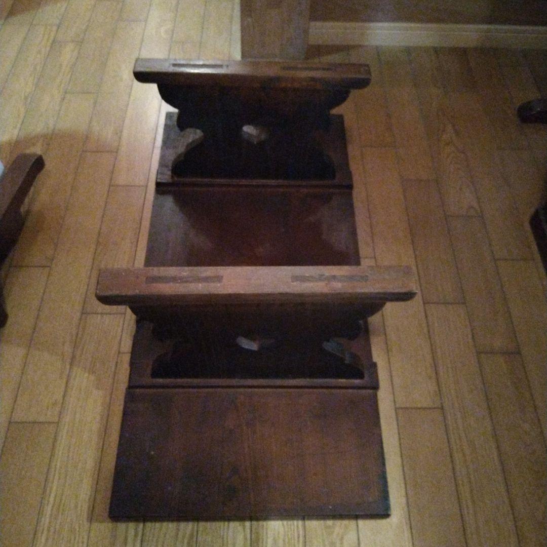 寺子屋机　総欅造り　玉杢　江戸時代　象嵌あり