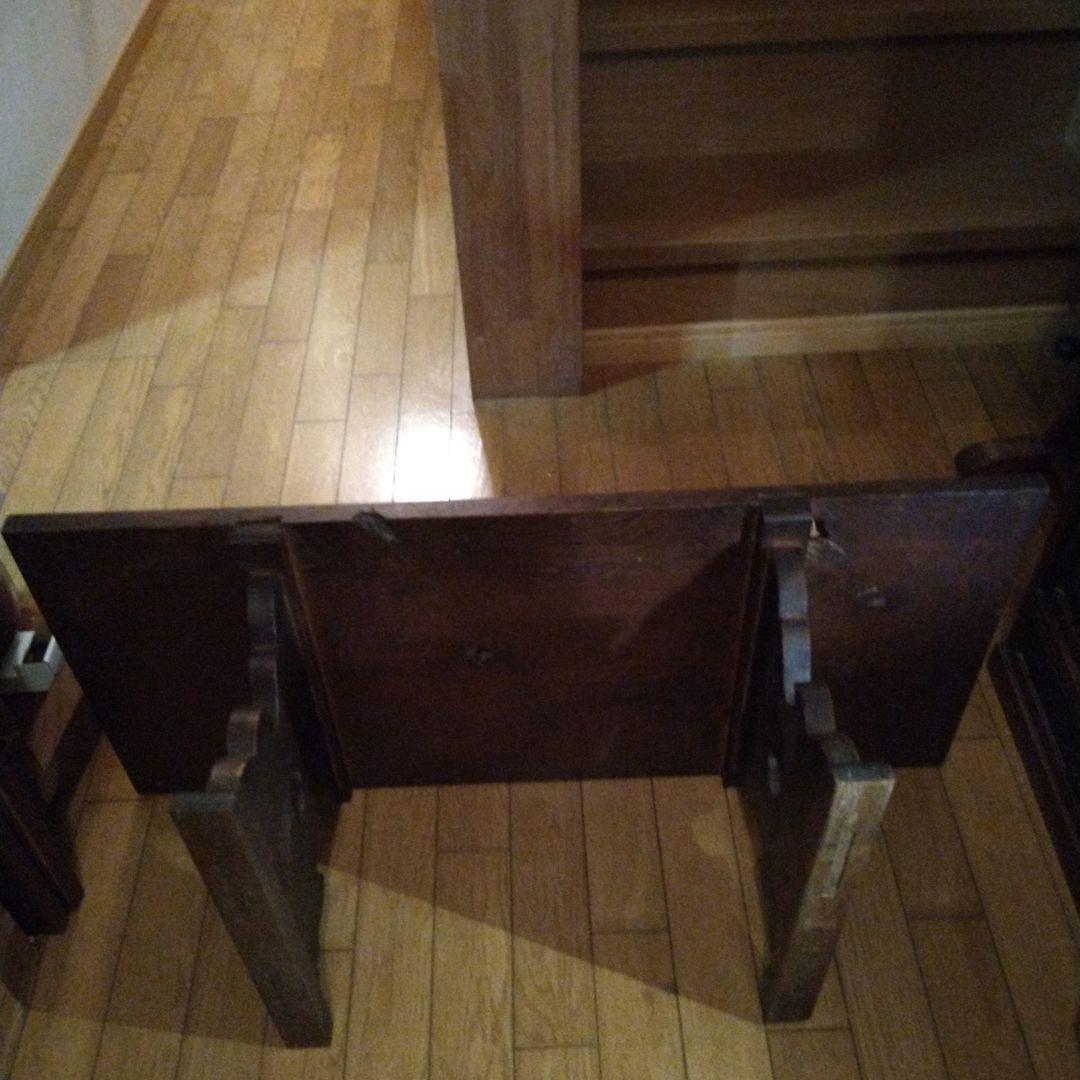 寺子屋机　総欅造り　玉杢　江戸時代　象嵌あり