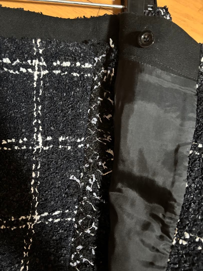 sacai スカート 白黒　ツィード　巻きスカート