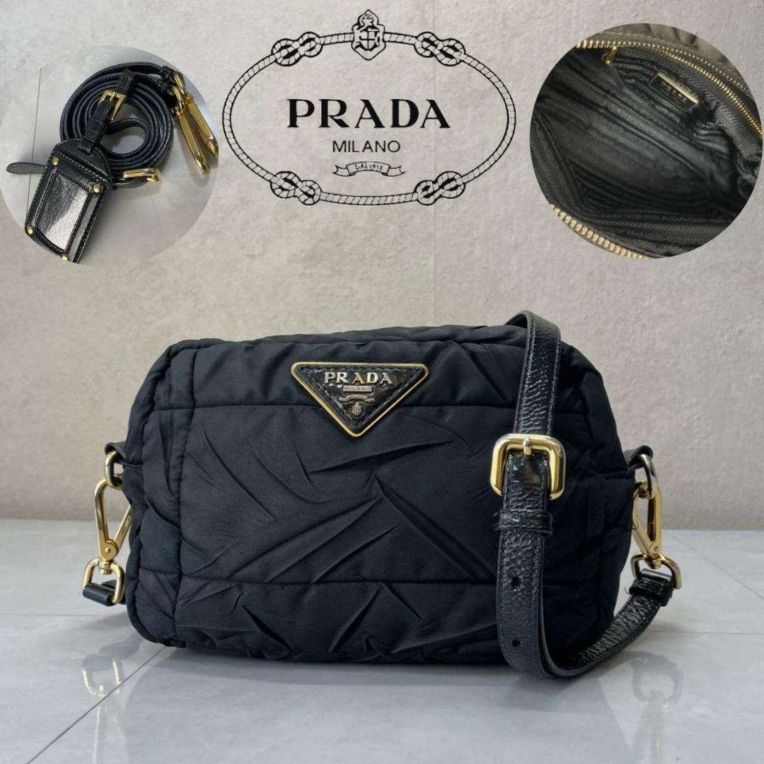 PRADA ショルダーバッグ プラダ 2way カメラバッグ キルティング 黒