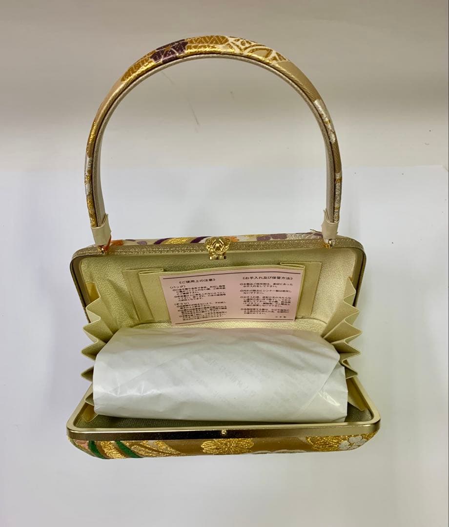 m　正絹　帯地西陣織　 　高級草履バック ZB146