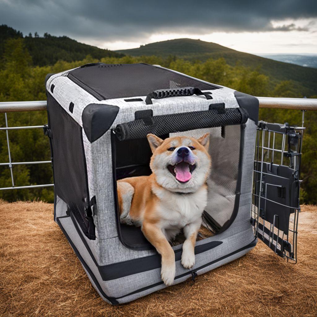 持ち手付き 折りたたみ簡単 犬猫兼用 ハウス ペットキャリ