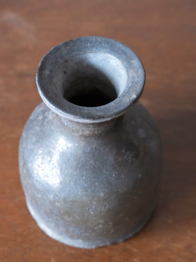 新羅土器　徳利　朝鮮美術　自然釉　酒器　花瓶　花入　古道具　Q1966