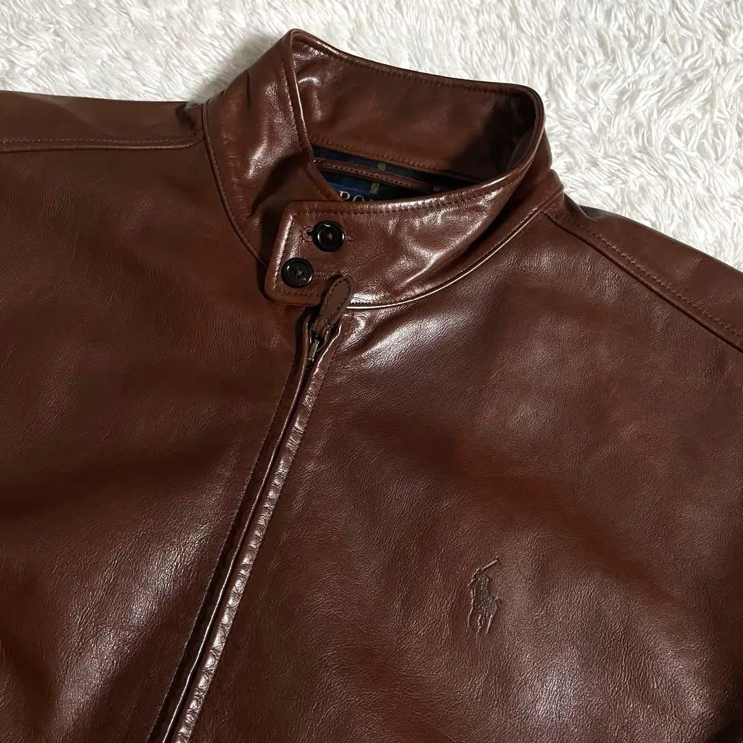 ラルフローレン レザージャケット スウィングトップ チェック