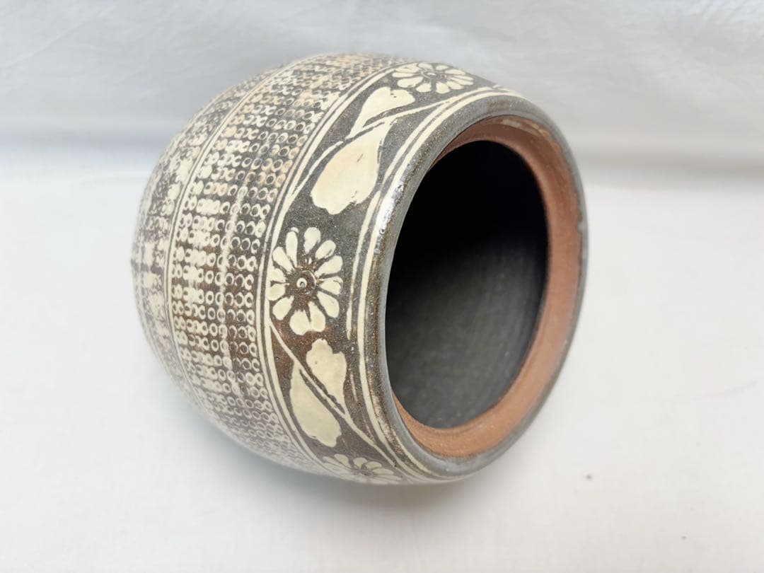 未使用 茶道具 平安 祥雲作 三嶋芋頭 水指 陶印 水差し 茶器 共布 共箱