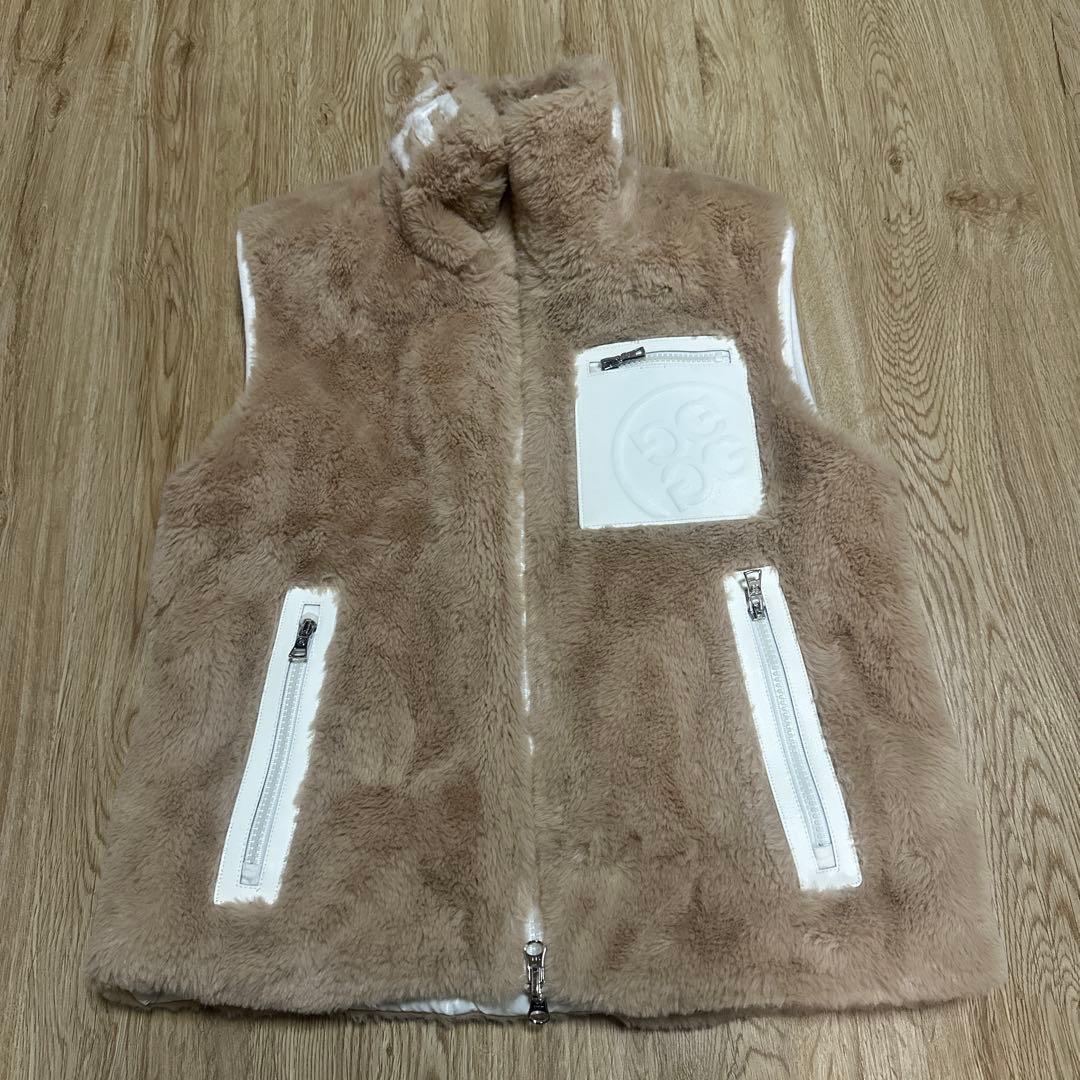 G/FORE ノースリーブファーベスト ベージュ ホワイト