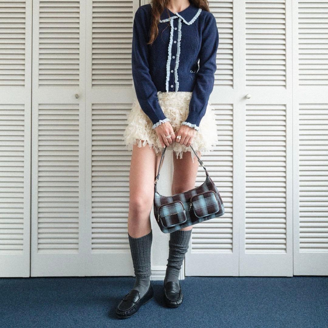 バッグ ALLISON BROWN CHECK SHOULDER BAG
