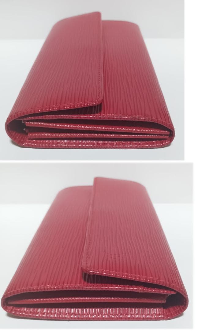 【ルイ・ヴィトン 長財布】エピレザー ポルトフォイユ サラ 赤 中古