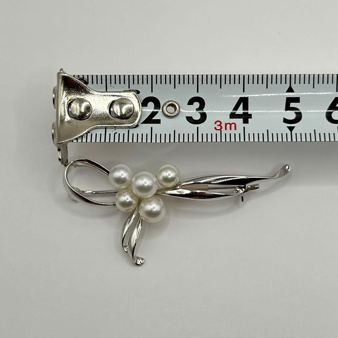 【美品】MIKIMOTO ミキモト ブローチ パール あこや真珠 シルバー