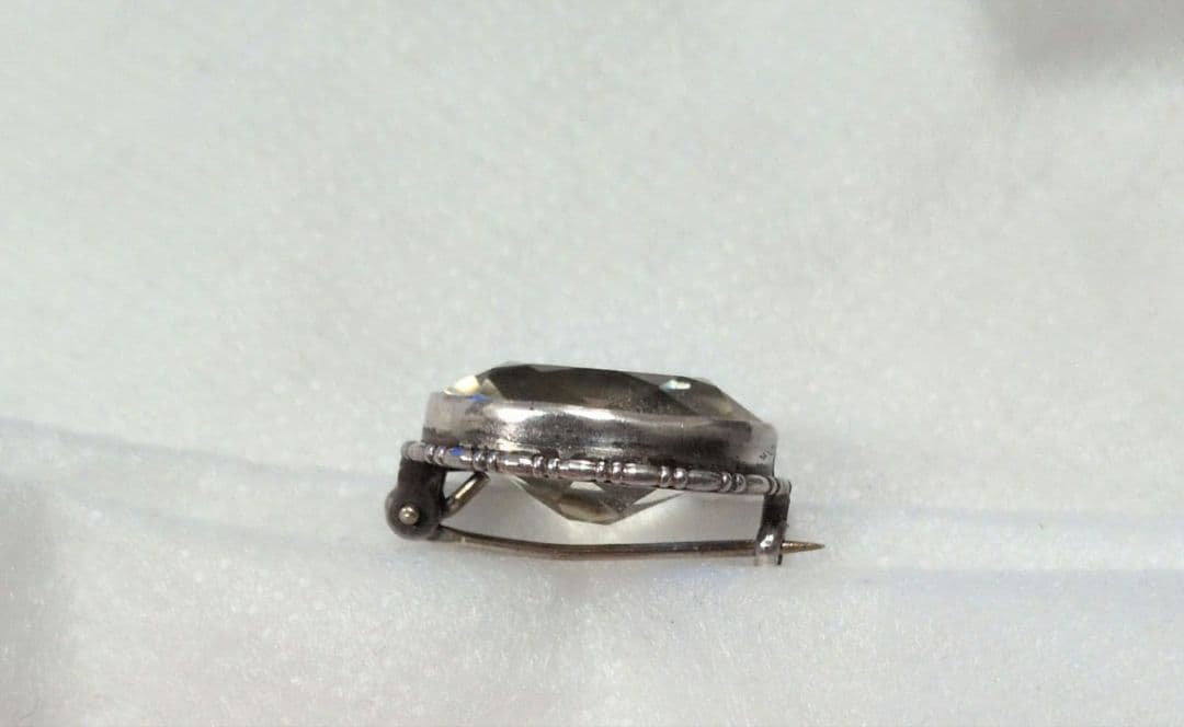 アンティーク　ヴィンテージ　シトリン　？　オーバル　一粒　ブローチ