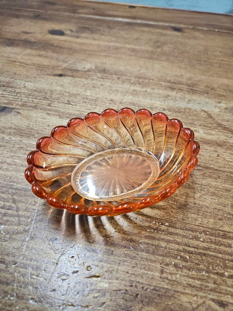 Baccarat オールドバカラ バンブーローズ 小型 クリスタルガラスのトレイ