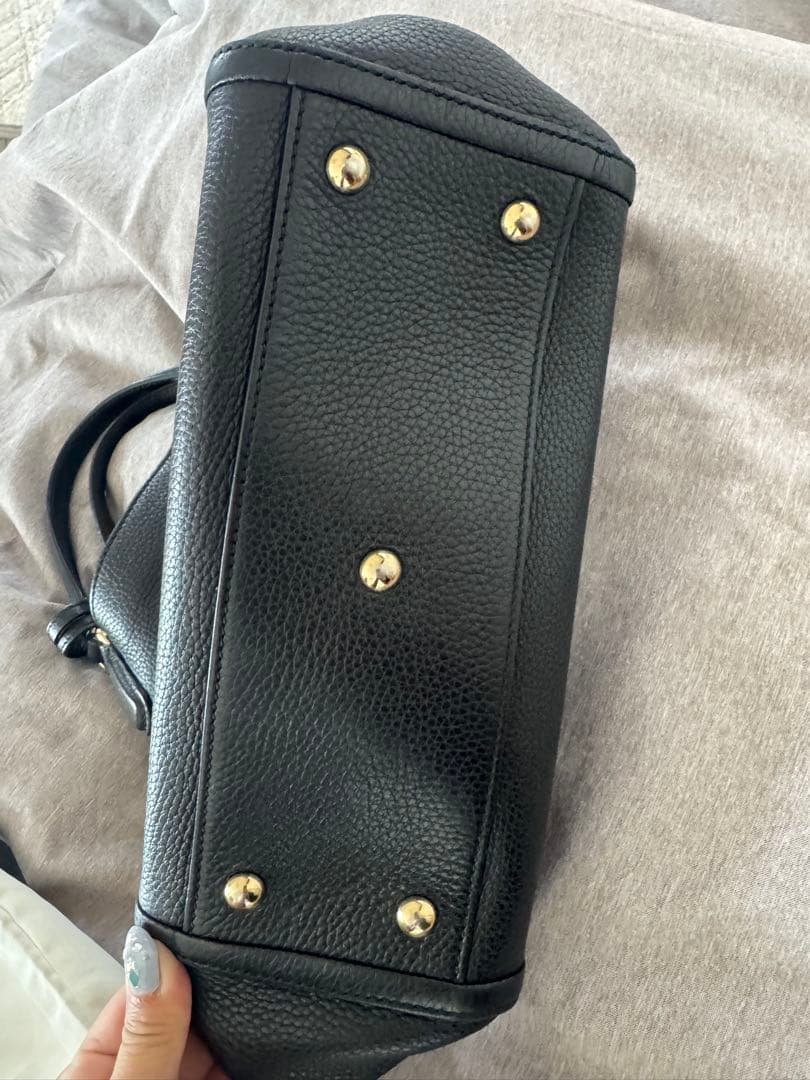 Gucci 黒 レザー ハンドバッグ 保存袋付き