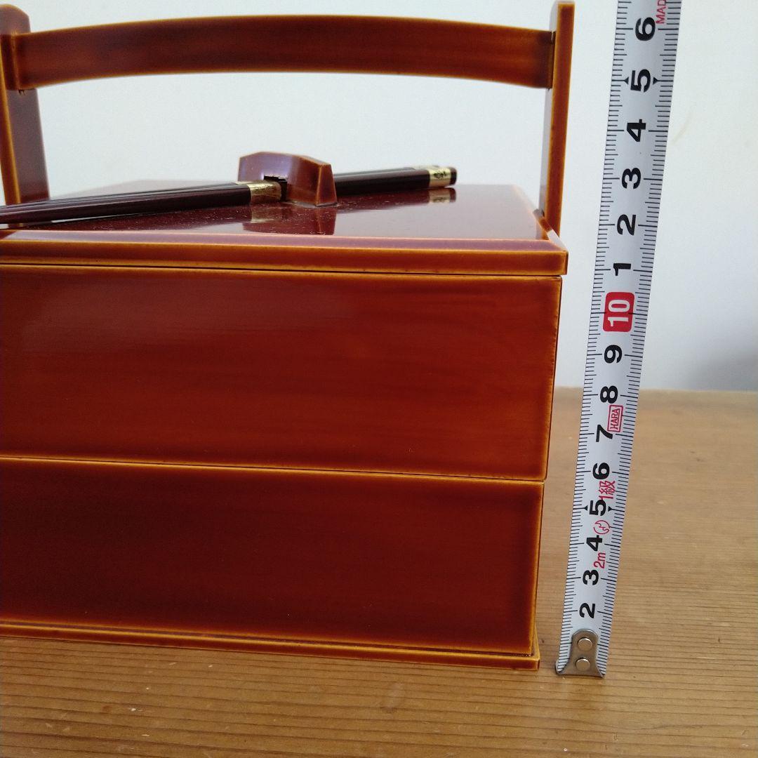 【値下げ！】【新品未使用】★美しい工芸品★【飛騨春慶塗】手提 箸付二段重