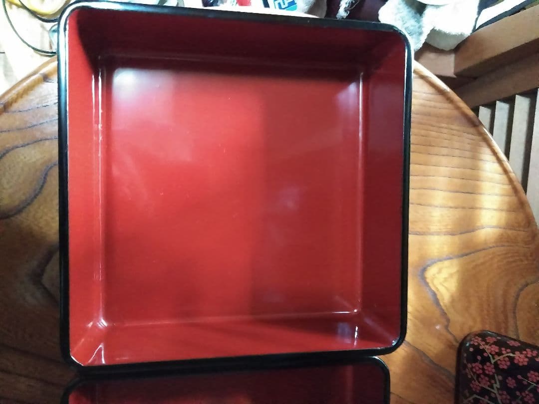 会津塗り木製　二段重　漆器　6.5寸　新品