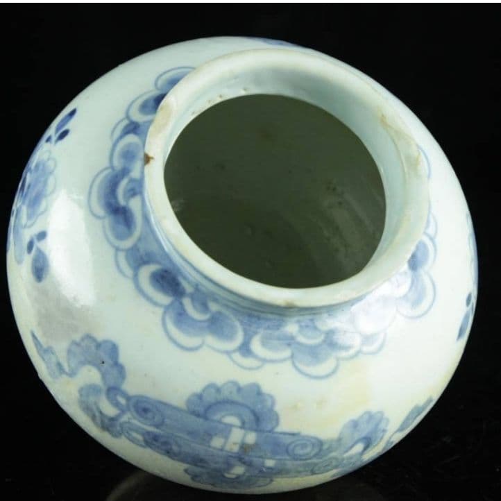 李朝時代 染付壷 15cm 朝鮮古陶 唐物骨董