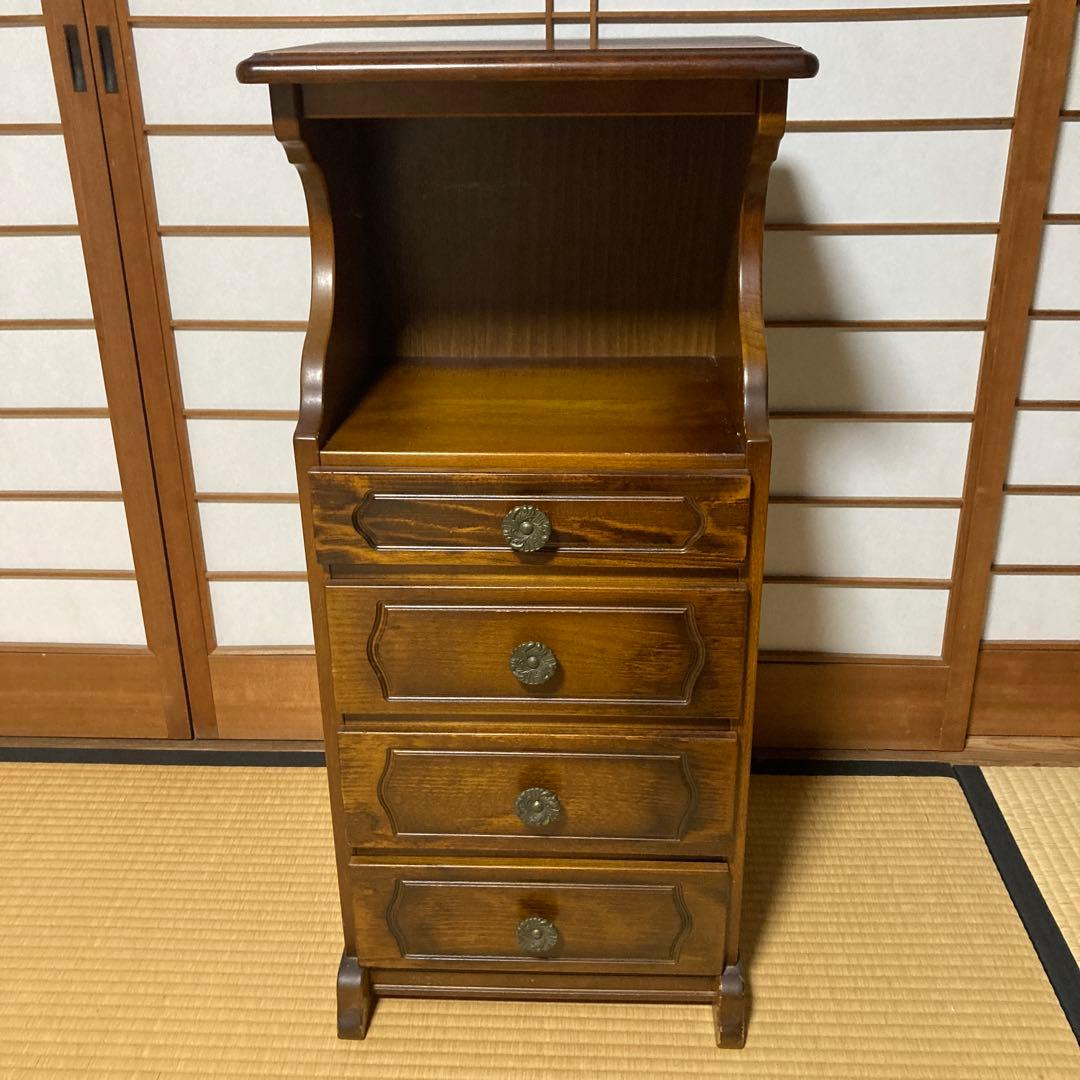 カリモク家具 コロニアル 電話台 引き出し4段 ブナ材 カントリー調 クラシック