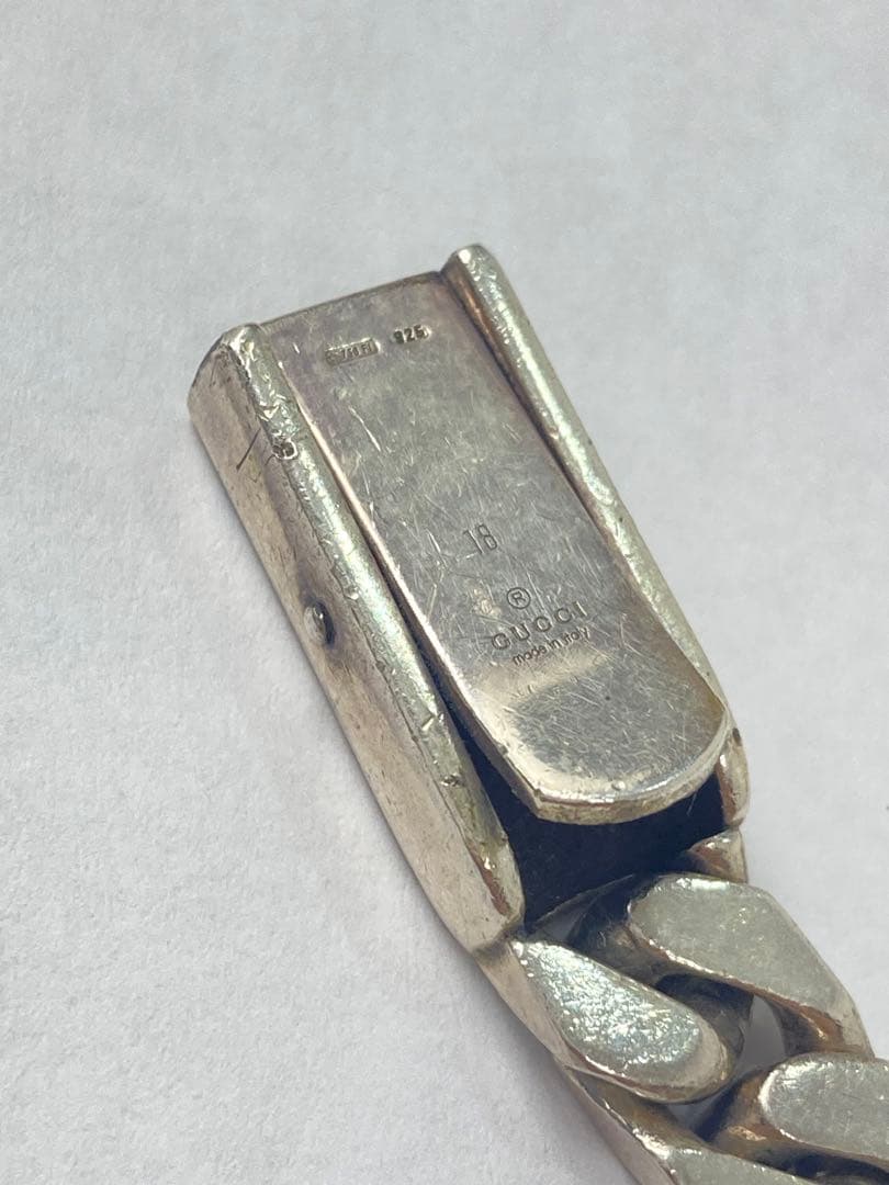 GUCCI 喜平ブレスレット silver925刻印 イタリア製 廃盤 リンク◇