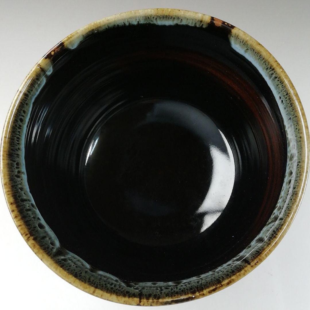 Ｔ３４０　茶碗　『灰釉流紋』『陶香園　加藤香山 作』　共箱　抹茶碗　茶道具