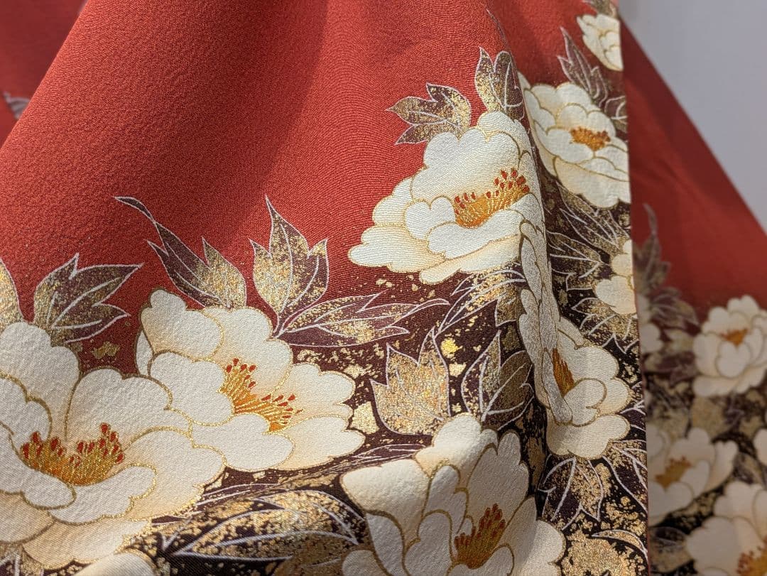 振袖フルセット 身丈166裄68 赤 金彩 暈し染め 鈴乃屋 成人式 逸品