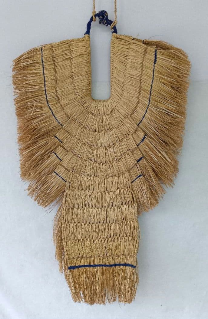 藁蓑　みの　古民具　レトロ　アンティーク　民芸品　インテリア　わら細工　装飾