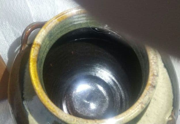 【茶道具】高取釉飾壺　口切茶事　森岡嘉祥造　共箱付き 7160