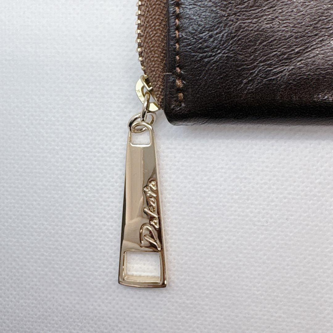 Dakota ダークブラウン レザー L字財布