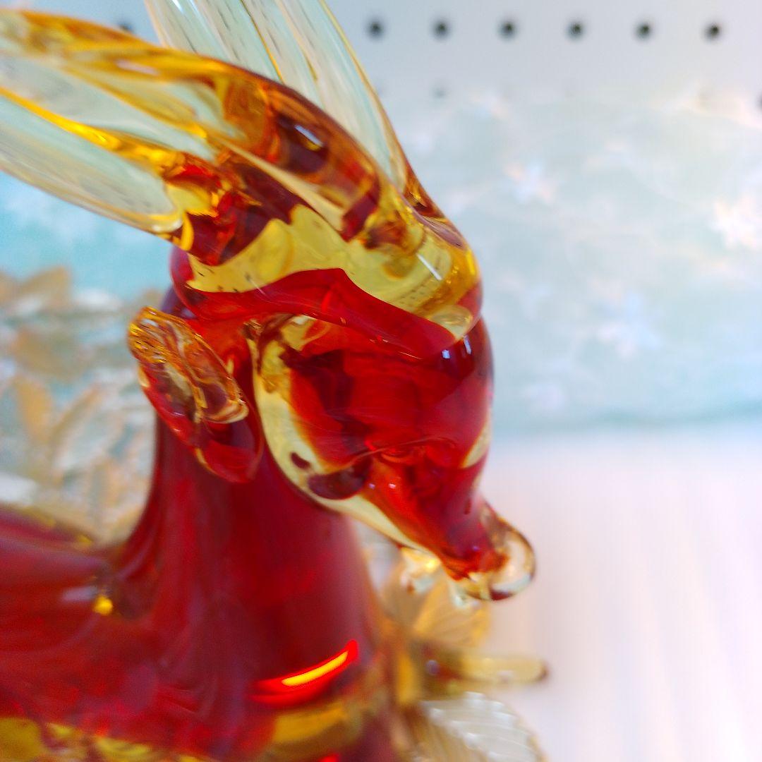 ムラーノベネチアンガラスお対 鹿の置物。