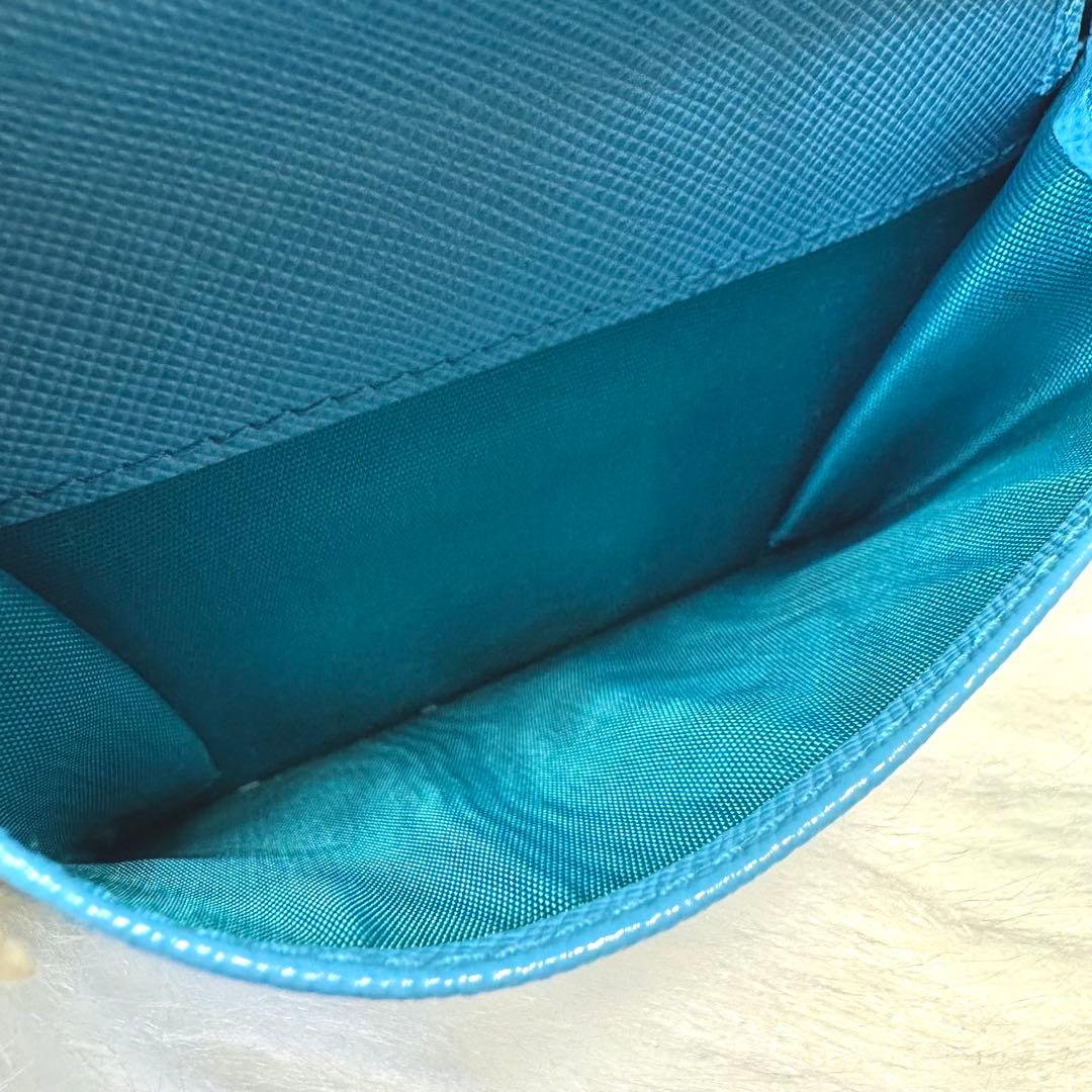 PRADA プラダ サフィアーノ 3つ折財布 ターコイズブルー