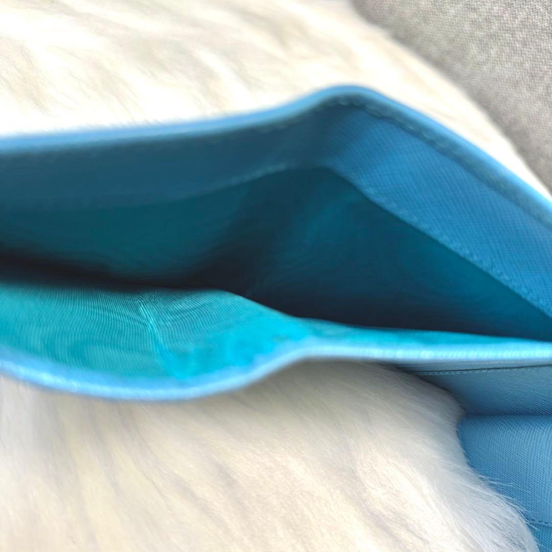 PRADA プラダ サフィアーノ 3つ折財布 ターコイズブルー