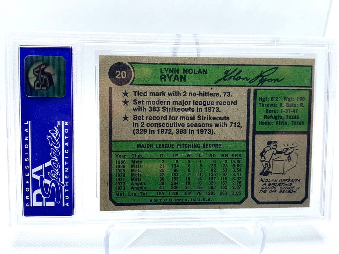 1974 Topps NOLAN RYAN PSA 8 ビンテージ MLB