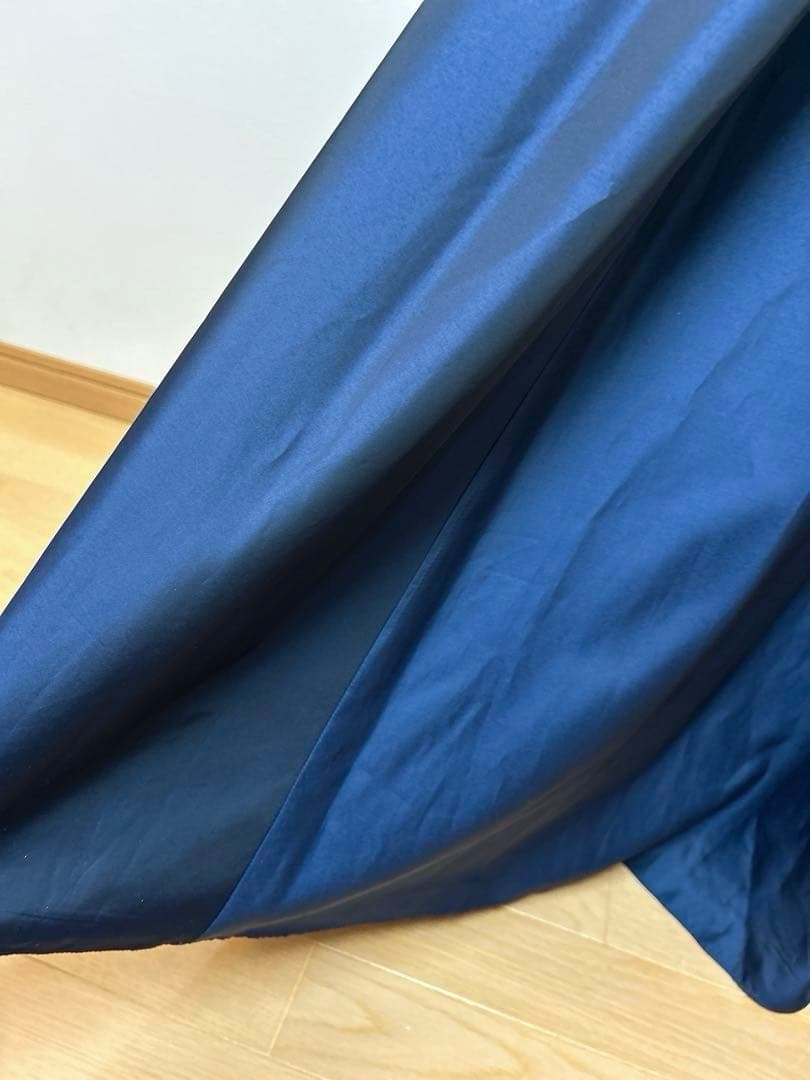 AIMER＊シルバー×ネイビー　Aラインロングドレス