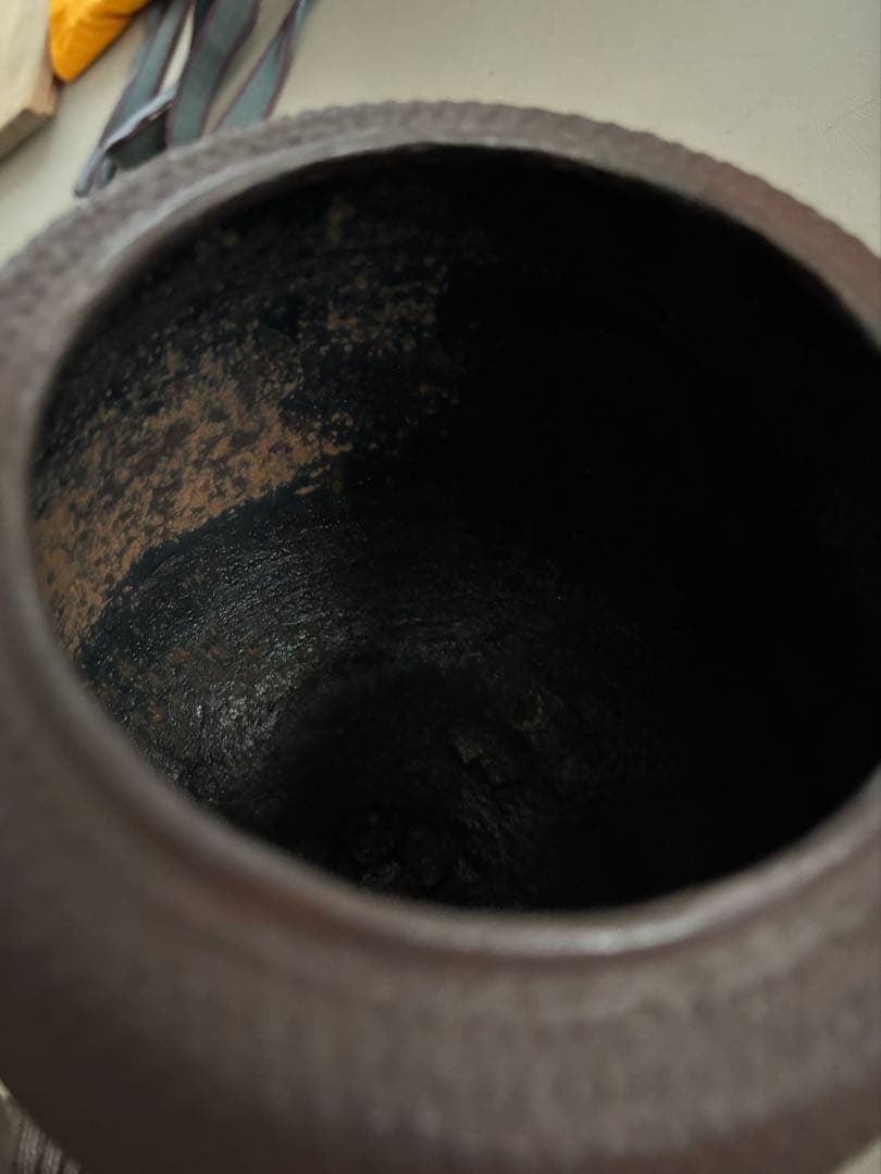 畠春斎氏 茶道具 茶釜 編地文 尻張釜