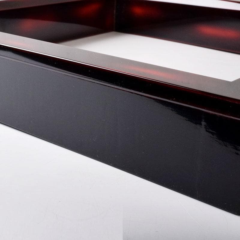 茶道具　塗師　岡本陽斎造　根来塗　炉縁　共箱　C　7873C