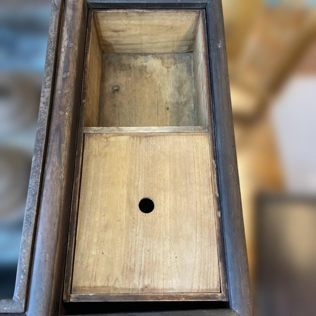 【骨董】関東火鉢　長火鉢　木製　明治・大正時代作　レトロ　道具