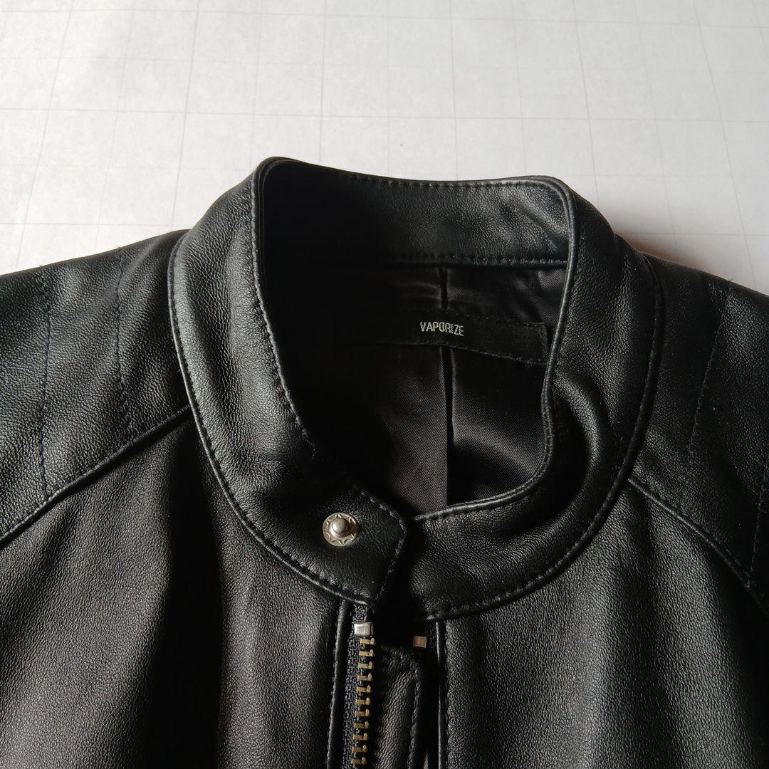 VAPORIZE ブラック シングルライダースジャケット　羊皮　Sサイズ