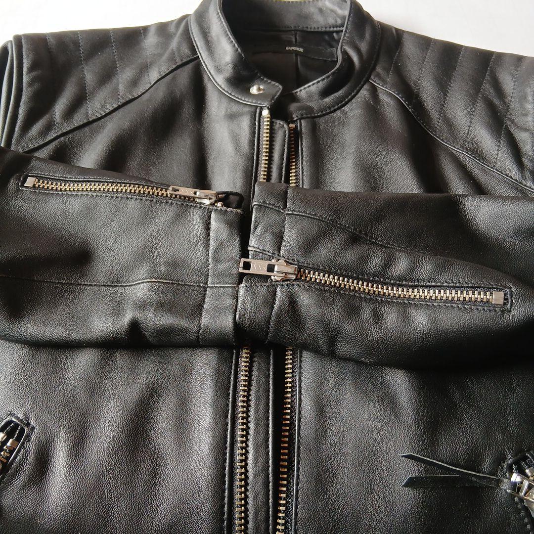 VAPORIZE ブラック シングルライダースジャケット　羊皮　Sサイズ